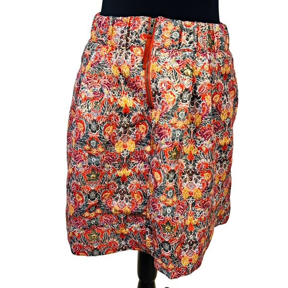 Anthropologie Maeve Pleated A-Line Mini Skirt Floral Rosia Print Pockets Bottom - Picture 6 of 12
